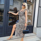 🌸Spring Specials🌸 Deep V-Neck Leopard Print Slit Dress