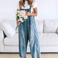 💖LAST DAY SALE 50% OFF💖Women's Cute Casual Button Jumpsuit Ripped Denim Overalls