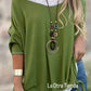 Women's Shirt Blouse Solid Color Stylish Casual Long Sleeve Crew Neck Regular Tops