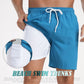 Men's Swim Shorts with Compression Liner ＆ Pockets