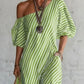 Women's Elegant Striped Off Shoulder Dress