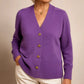 🌸Women’s V-Neck Knit Cardigan with Heart-Shaped Buttons for Cosy Winter Layering