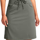 Women's Skorts Skirts 20" Knee Length Cotton Casual High Waist Drawstring Modest Golf Skort with Pocket
