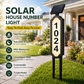 🏡 Solar Illuminated House Number Sign | Outdoor Address Light