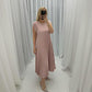 Sleeveless pleated simple solid color dress