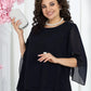 Elegant Layered Chiffon High-Low Top and Pants Two Piece Set