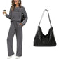 💓LAST DAY 60% OFF💓Women's Crew Neck Top & Drawstring Pants Set