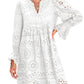 💃Last Day Sales 50% OFF🎉A Line Hollow Out Lace Ruffle Party Dresses
