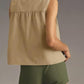 Women's Solid Color Pleated Sleeveless Top