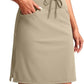 Women's Skorts Skirts 20" Knee Length Cotton Casual High Waist Drawstring Modest Golf Skort with Pocket