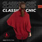 Women's Elegant Faux Fur Collar Cashmere-Feel Shawl Cloak with Tassel Fringe