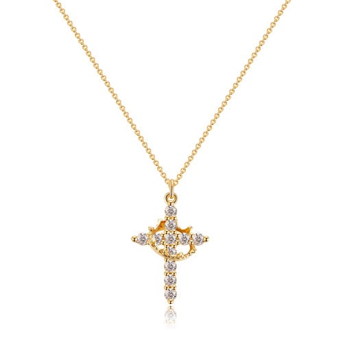 🔥BUY1 GET 1 FREE✨Crown with Cross Pendant Necklace