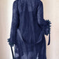 Plus size Lace Cami Nightgown & Floral Lace Trim Wide Sleeve Sheer Robe