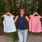 Women's Solid Color Pleated Sleeveless Top