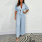 💛Comfort & Style: Women's Solid - Color Pleated Jumpsuit💛
