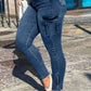 Flap pocket with zipper Skinny Jeans