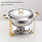 Set, Stainless Steel Chafing Dish Buffet Set, 4.5L Round Catering Chafer Warmer Set With Tray, Pan-TBIM