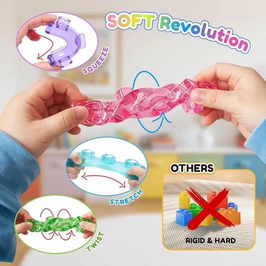 🧩 Soft Sensory Building Blocks for Toddlers (40PCS)