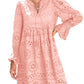 💃Last Day Sales 50% OFF🎉A Line Hollow Out Lace Ruffle Party Dresses