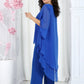Elegant Layered Chiffon High-Low Top and Pants Two Piece Set