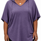 Women's Plus Size  Cotton Solid Hooded T-Shirt
