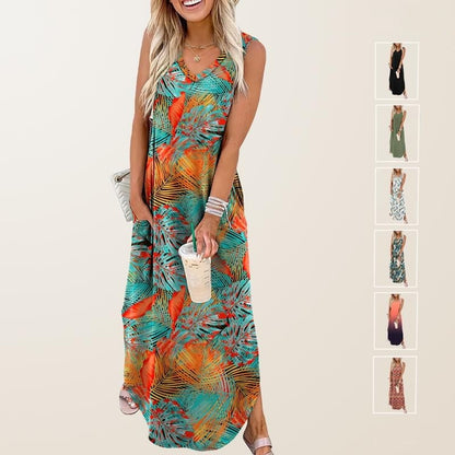 💖LAST DAY SPECIAL PRICE: ￡13.99!!💖Summer Dresses Maxi Dress Vacation Beach Sundresses with Pockets