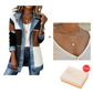 ⌛Limited-time offer-Women’s Elegant Denim Spliced Ribbed Knit Coat