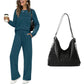 💓LAST DAY 60% OFF💓Women's Crew Neck Top & Drawstring Pants Set