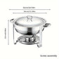 Set, Stainless Steel Chafing Dish Buffet Set, 4.5L Round Catering Chafer Warmer Set With Tray, Pan-TBIM