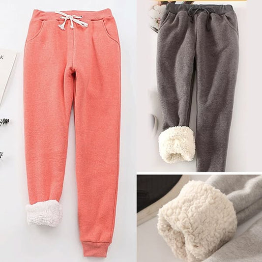 🔥Women Warm Fleece Cotton Round Neck Solid Joggers Sweatpants Set