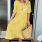 ☄️NEW HOT SALE🎉Round Neck Polka Dot Print Midi Dress