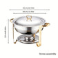 Set, Stainless Steel Chafing Dish Buffet Set, 4.5L Round Catering Chafer Warmer Set With Tray, Pan-TBIM
