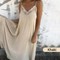 🌸Spring Specials💐 Women's Elegant Lace Trim V-Neck Spaghetti Strap Maxi Dress