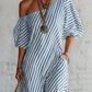 Women's Elegant Striped Off Shoulder Dress