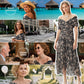 🎊Hot Sale 54% OFF Only Today!!⏰ Women's Off-the-Shoulder V-Neck Printed Dress