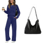 💓LAST DAY 60% OFF💓Women's Crew Neck Top & Drawstring Pants Set