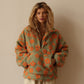 Winter Flowers Lambskin Sweatshirt Women | Cozy Zip-Up Pocket Pullover