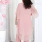 Elegant Layered Chiffon High-Low Top and Pants Two Piece Set