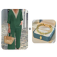 Women's V-Neck Top & Wide-Leg Pants