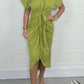 🔥2025 Summer New-❤️ Women Satin Button Shirt Dress