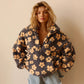 Winter Flowers Lambskin Sweatshirt Women | Cozy Zip-Up Pocket Pullover