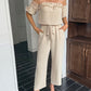 Women's Ruffle Off-the-shoulder Tie-Drape Jumpsuit with Pockets