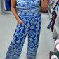Mosaic Print Elasticated Bust Jumpsuit