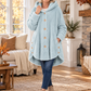 Women’s Cozy Plush Hooded High-Low Coat