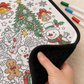 DIY Christmas Drawing Blanket with 24 Colors Markers, Doodle Your Own Xmas Blanket, Customizable Washable Paint Play Blanket for Adults, Kids