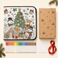DIY Christmas Drawing Blanket with 24 Colors Markers, Doodle Your Own Xmas Blanket, Customizable Washable Paint Play Blanket for Adults, Kids