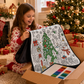 DIY Christmas Drawing Blanket with 24 Colors Markers, Doodle Your Own Xmas Blanket, Customizable Washable Paint Play Blanket for Adults, Kids