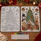 DIY Christmas Drawing Blanket with 24 Colors Markers, Doodle Your Own Xmas Blanket, Customizable Washable Paint Play Blanket for Adults, Kids