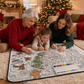 DIY Christmas Drawing Blanket with 24 Colors Markers, Doodle Your Own Xmas Blanket, Customizable Washable Paint Play Blanket for Adults, Kids