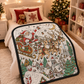 DIY Christmas Drawing Blanket with 24 Colors Markers, Doodle Your Own Xmas Blanket, Customizable Washable Paint Play Blanket for Adults, Kids